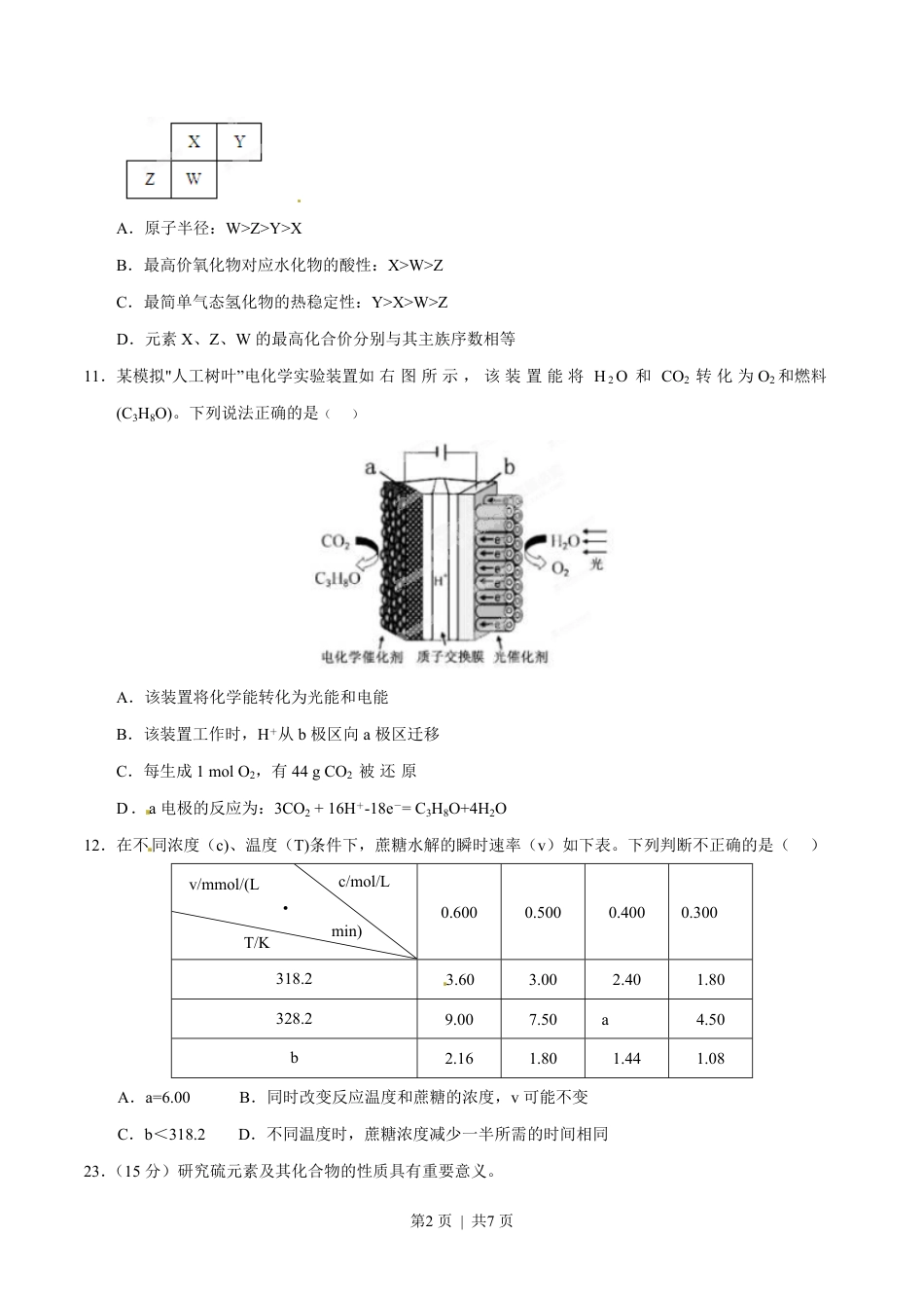 2015年高考化学试卷（福建）（空白卷）.pdf_第2页