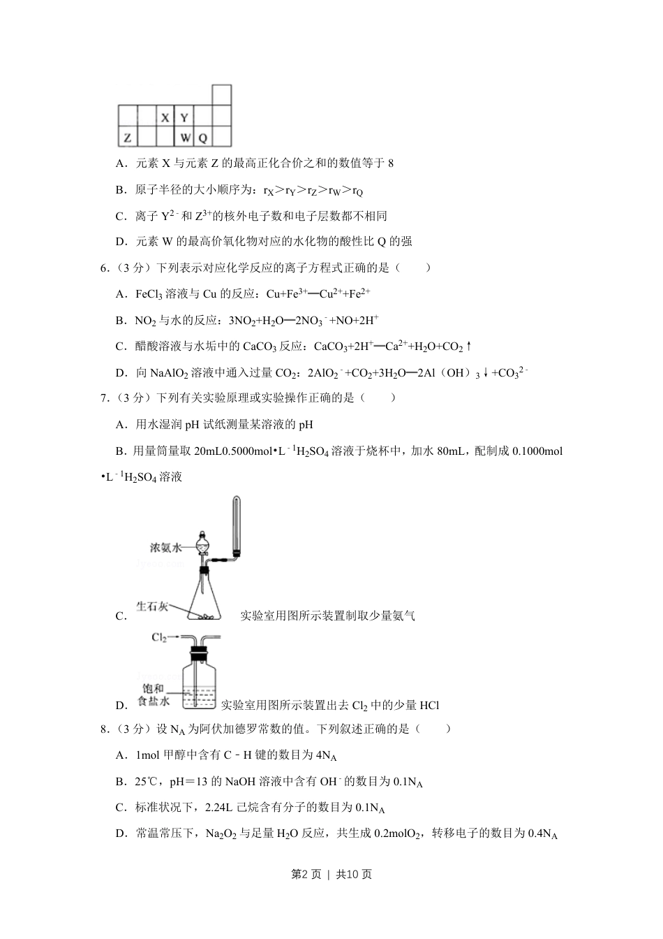 2011年高考化学试卷（江苏）（空白卷）.pdf_第2页