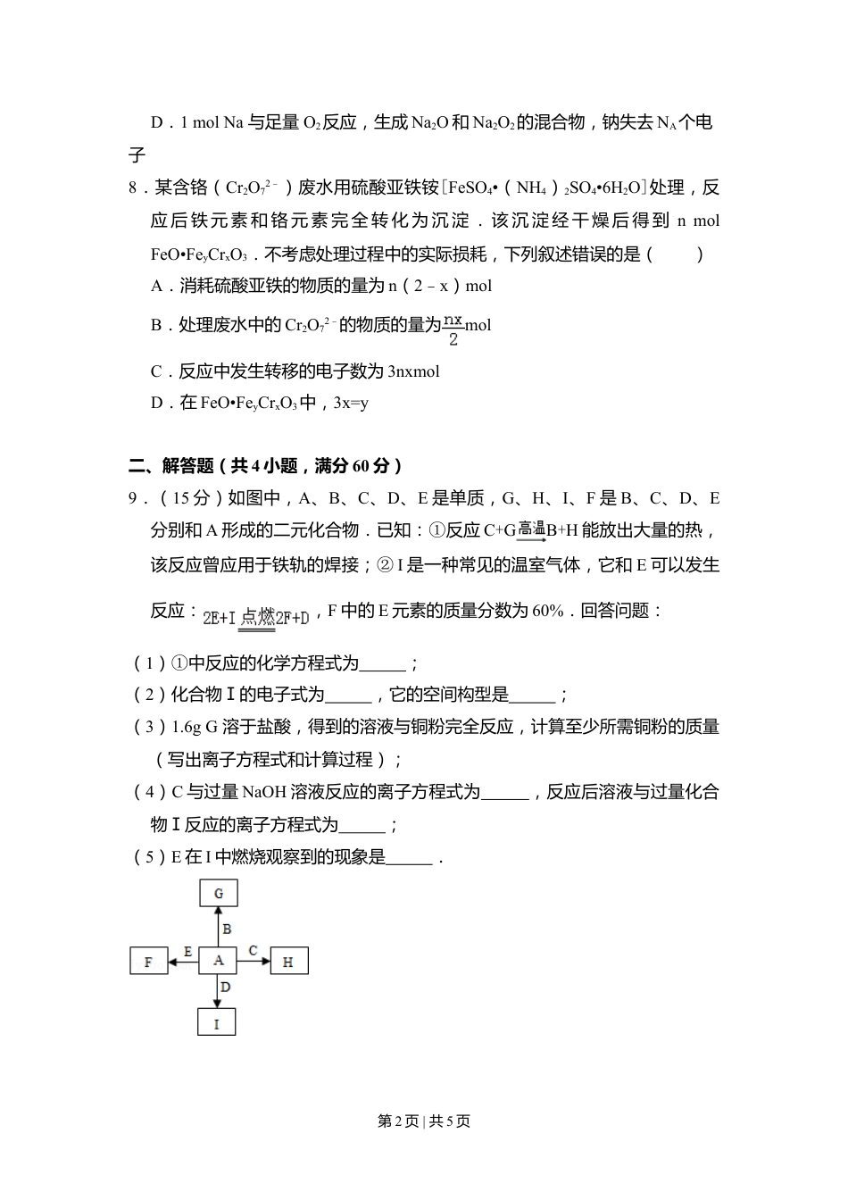 2011年高考化学试卷（大纲卷，全国Ⅱ卷）（空白卷）.doc_第2页