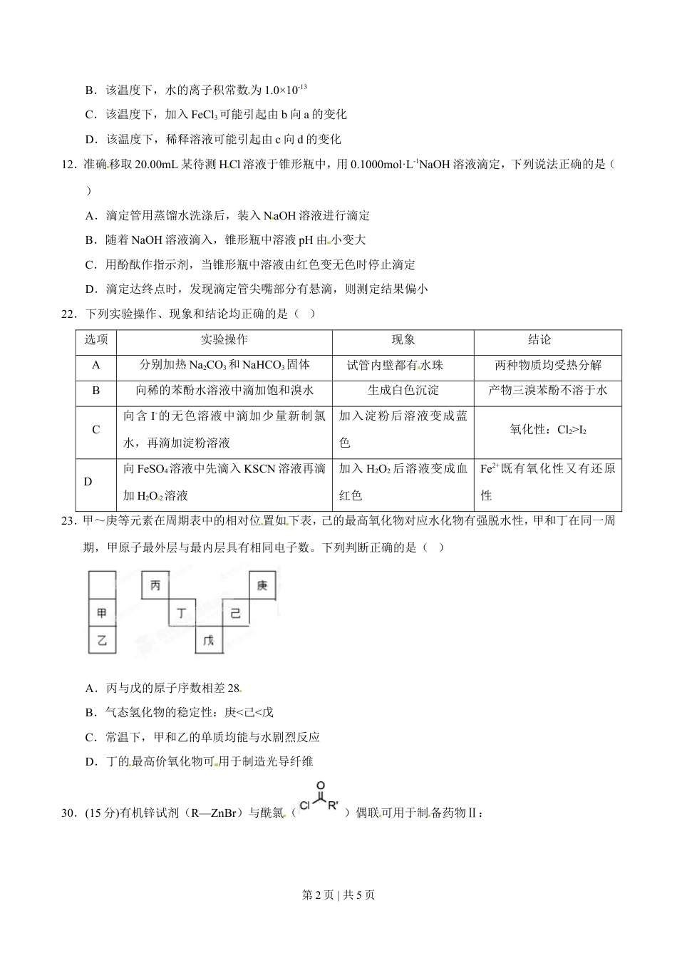 2015年高考化学试卷（广东）（空白卷）.doc_第2页