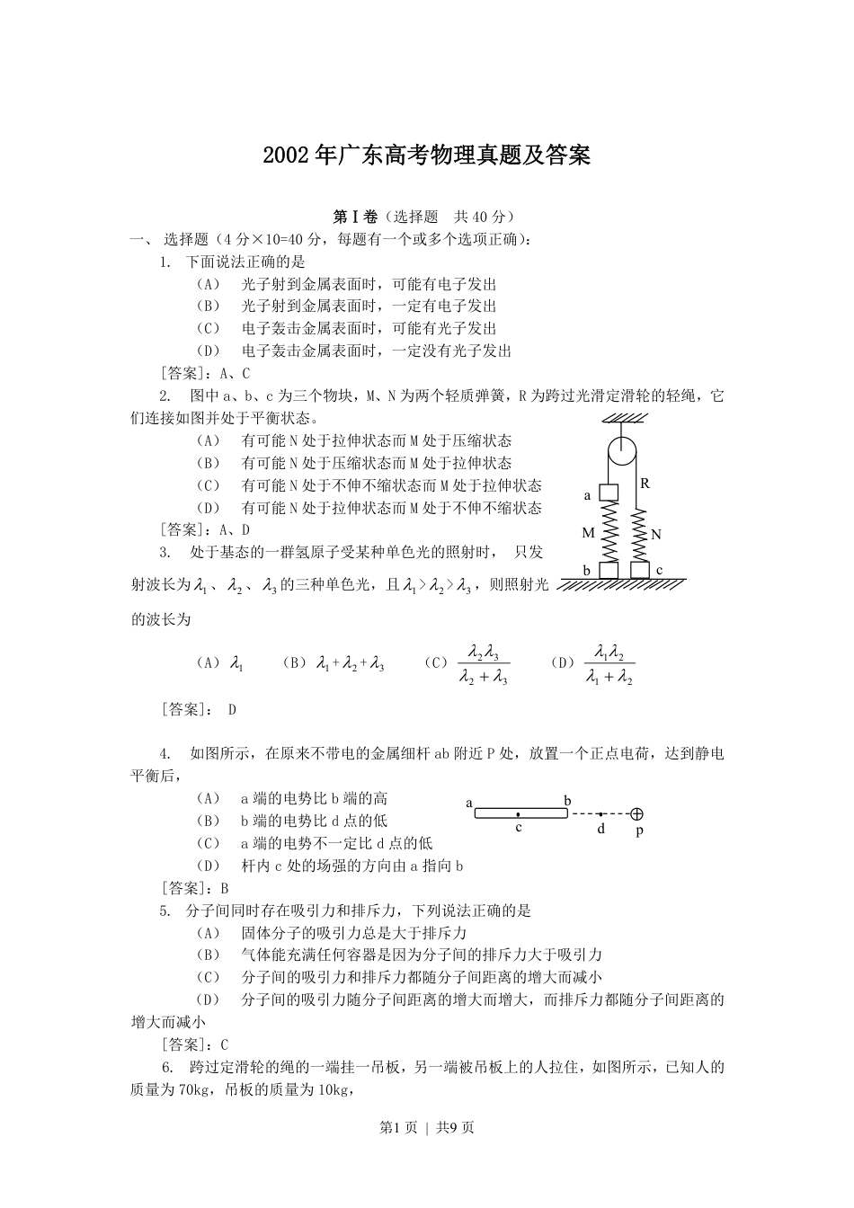 2002年广东高考物理真题及答案.pdf_第1页