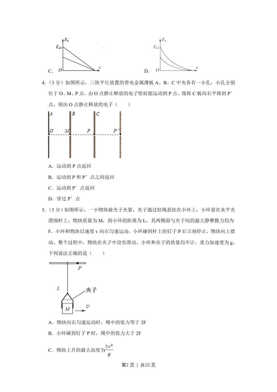 2017年高考物理试卷（江苏）（空白卷）.pdf_第2页
