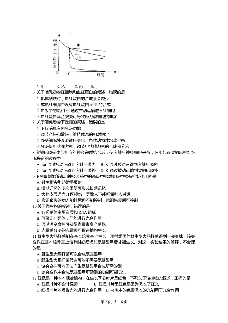 2011年高考生物试卷（海南）（解析卷）.doc_第2页