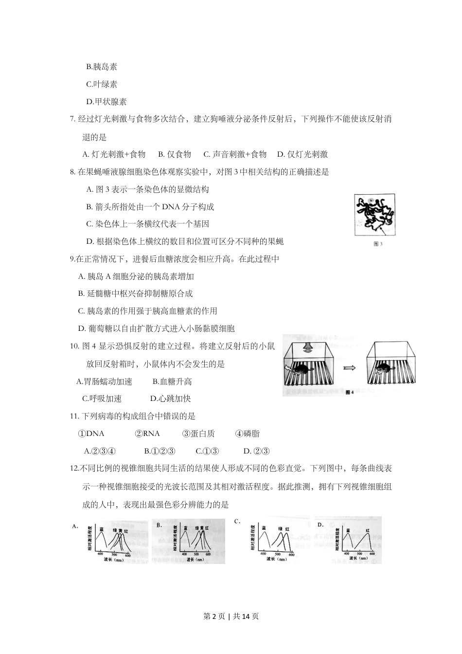 2016年高考生物试卷（上海）（空白卷）.doc_第2页