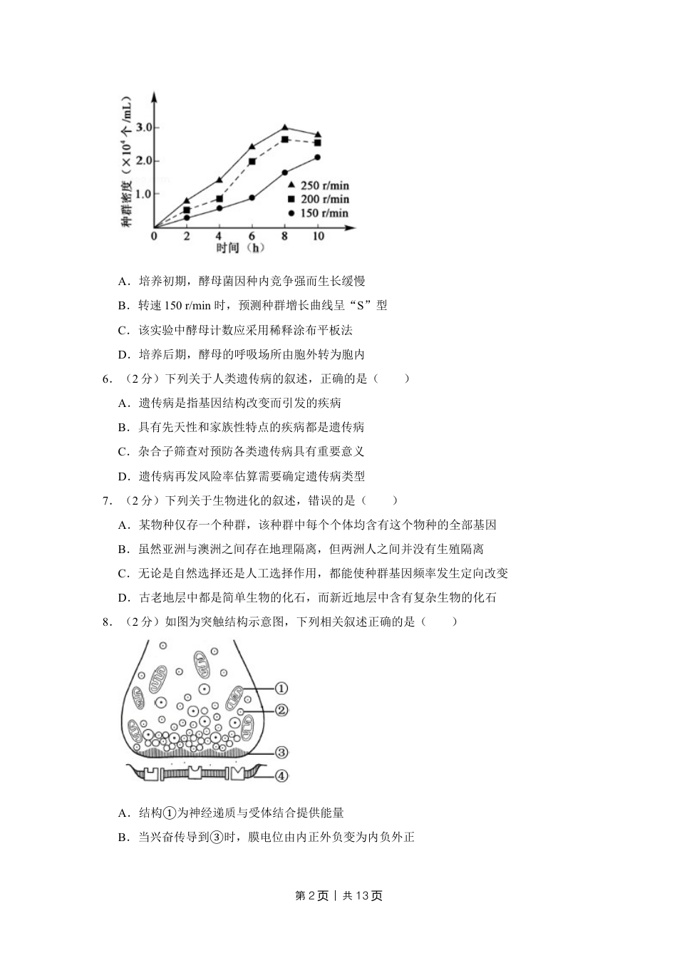 2017年高考生物试卷（江苏）（空白卷）.doc_第2页