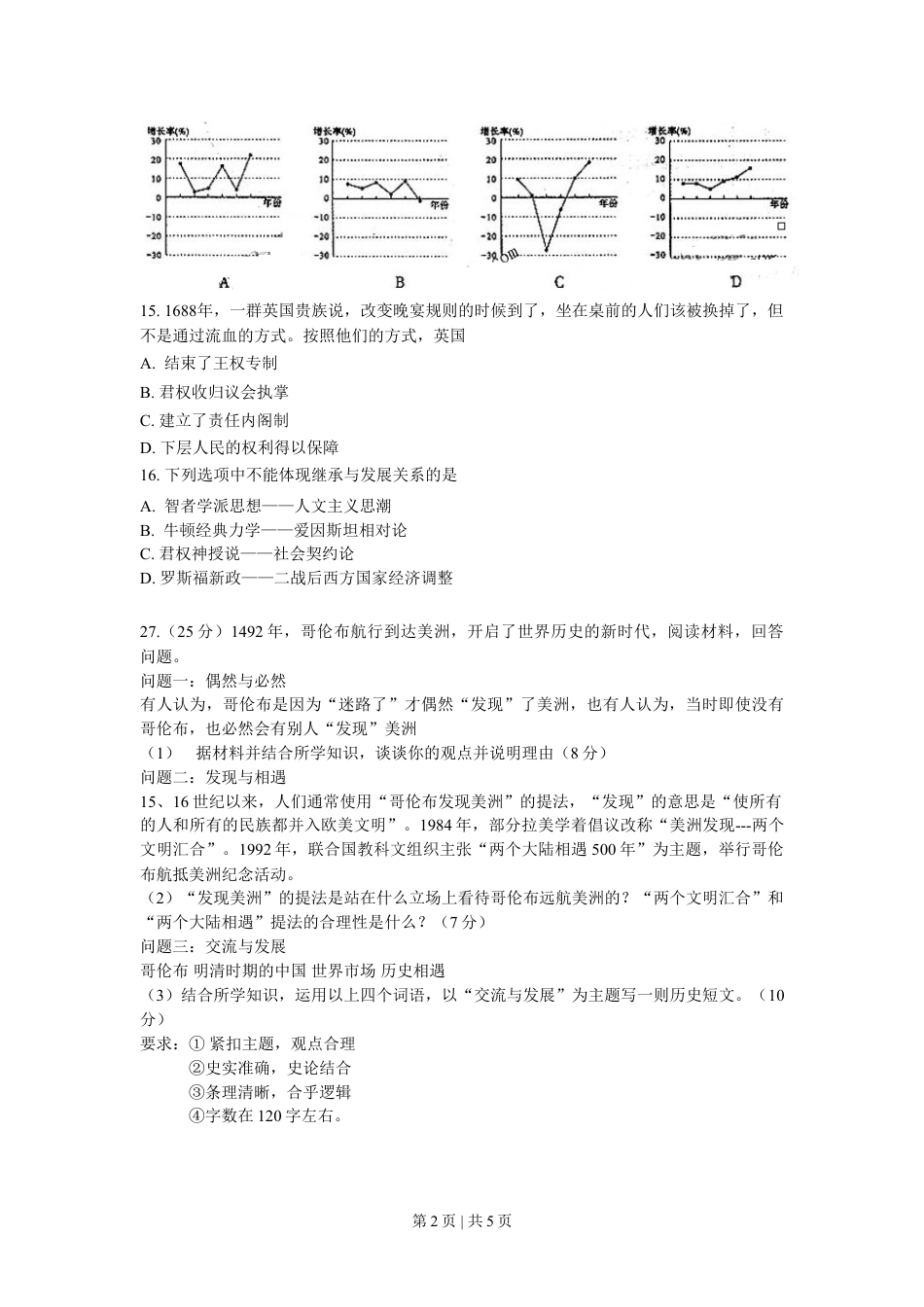 2010年高考历史试卷（山东）（空白卷）.doc_第2页