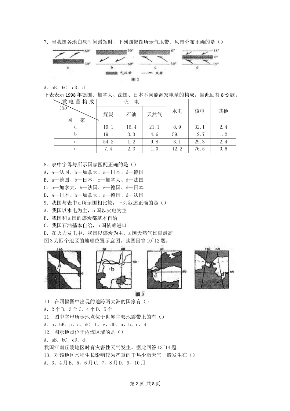2005年江苏高考地理真题及答案.doc_第2页