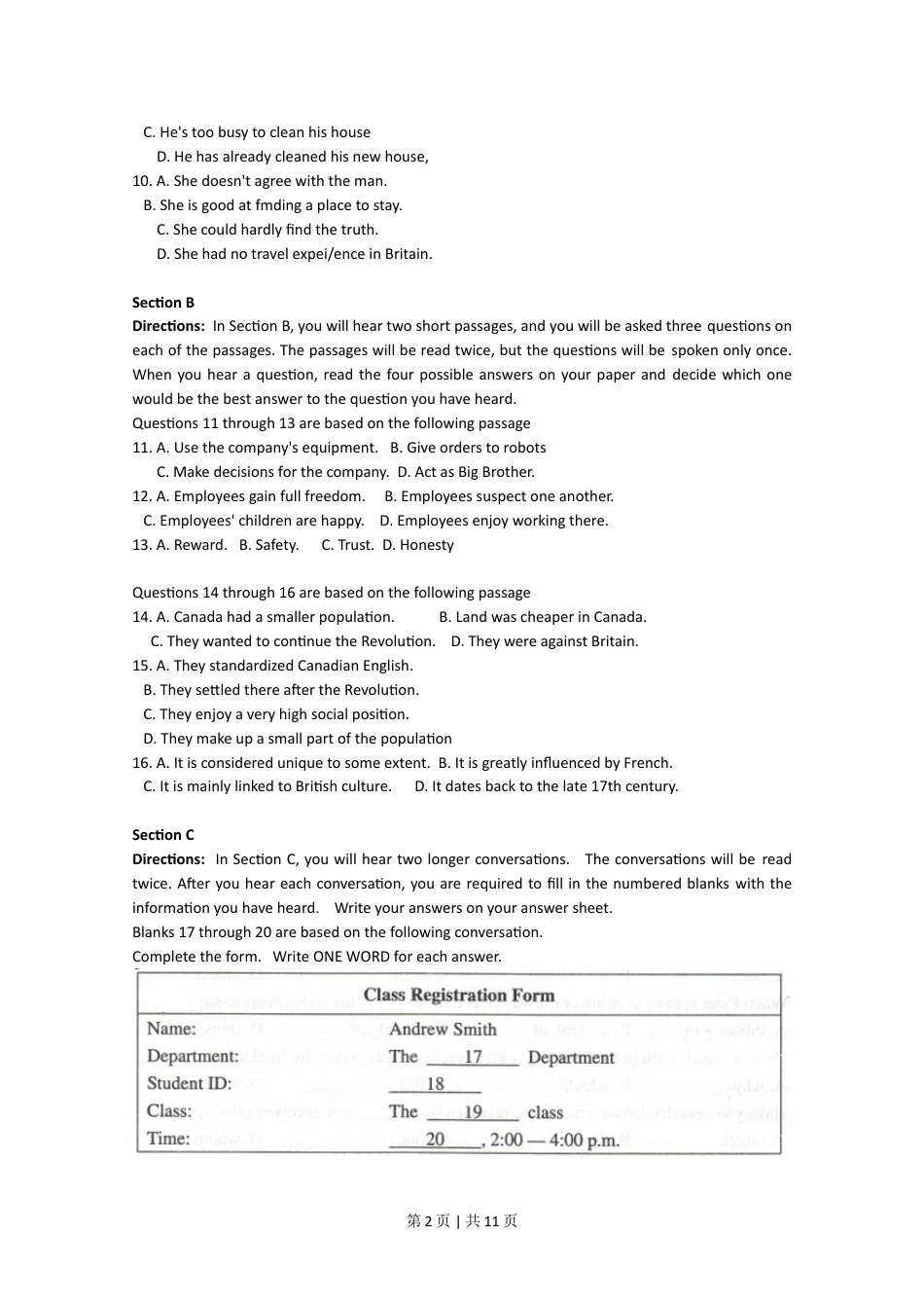 2012年高考英语试卷（上海）（秋考）（空白卷）.doc_第2页