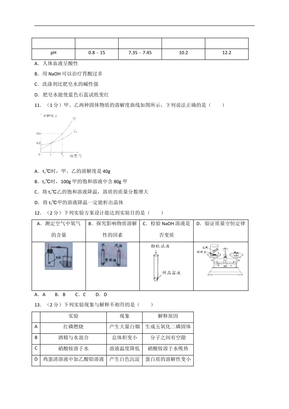 2018年辽宁省沈阳市中考化学试题及答案kaoda.com.doc_第2页