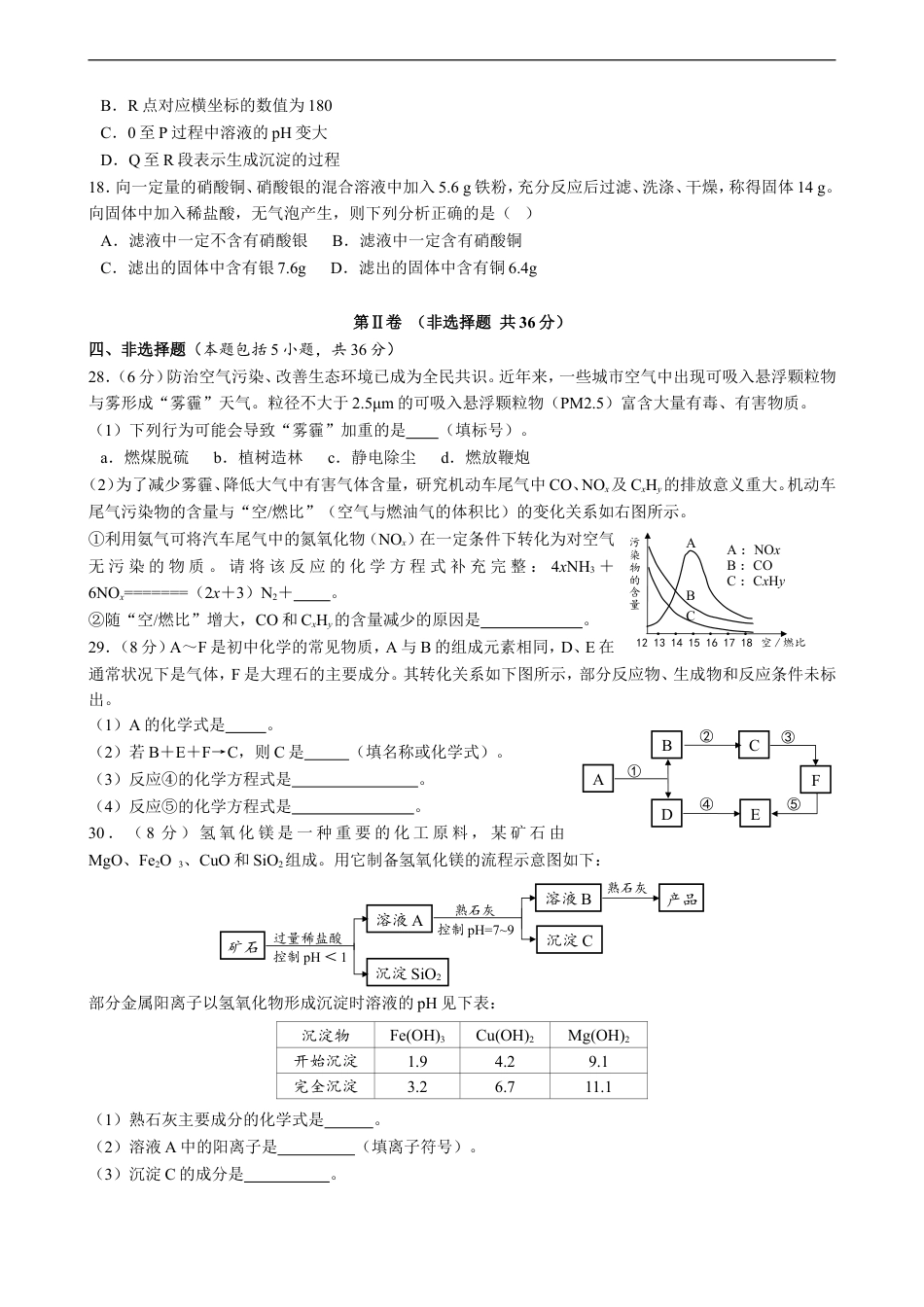 2018年四川省德阳市中考理综（化学部分）试题（word版，含答案）kaoda.com.doc_第2页