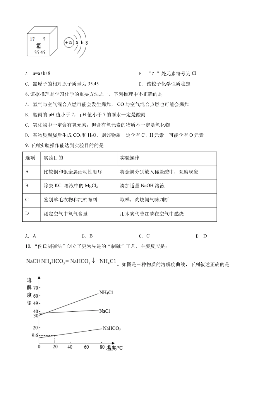 kaoda.com：2022年江苏省宿迁市中考化学真题（原卷版）kaoda.com.docx_第2页