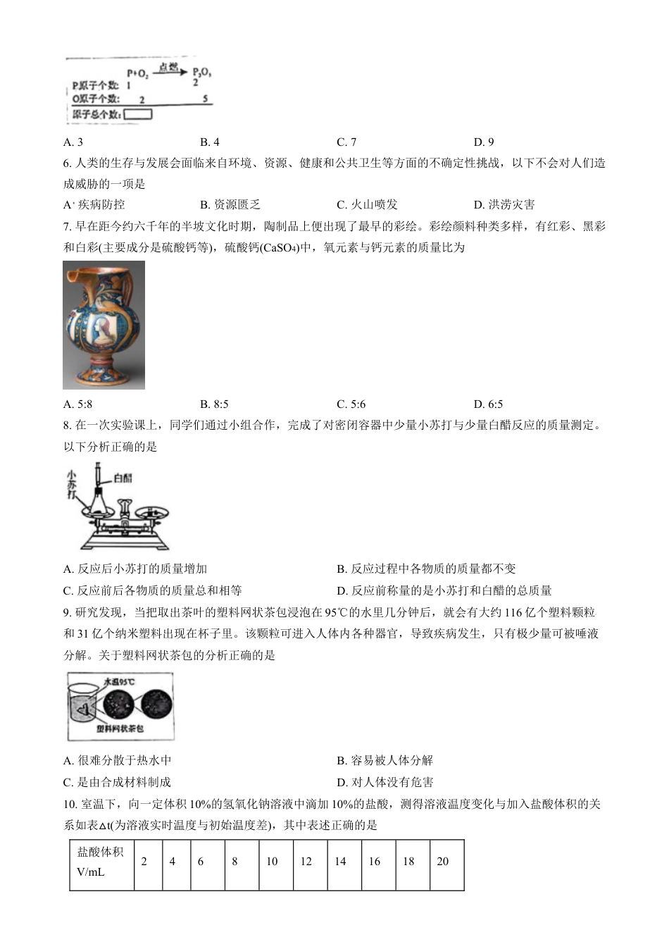 kaoda.com：2024年山西省中考化学真题（原卷版）kaoda.com.docx_第2页