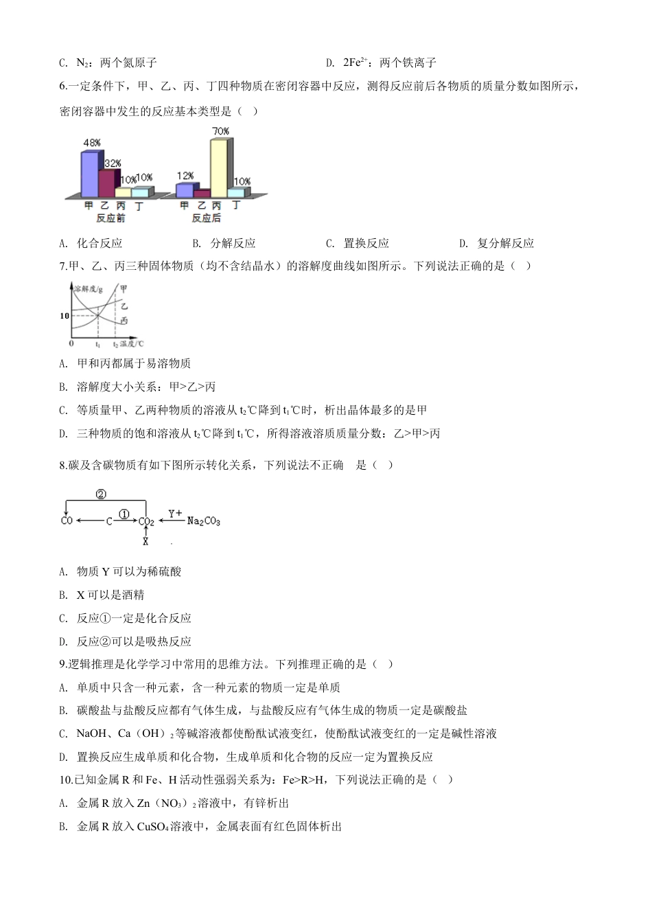 kaoda.com：湖北省黄冈市2020年中考化学试题（原卷版）kaoda.com.doc_第2页