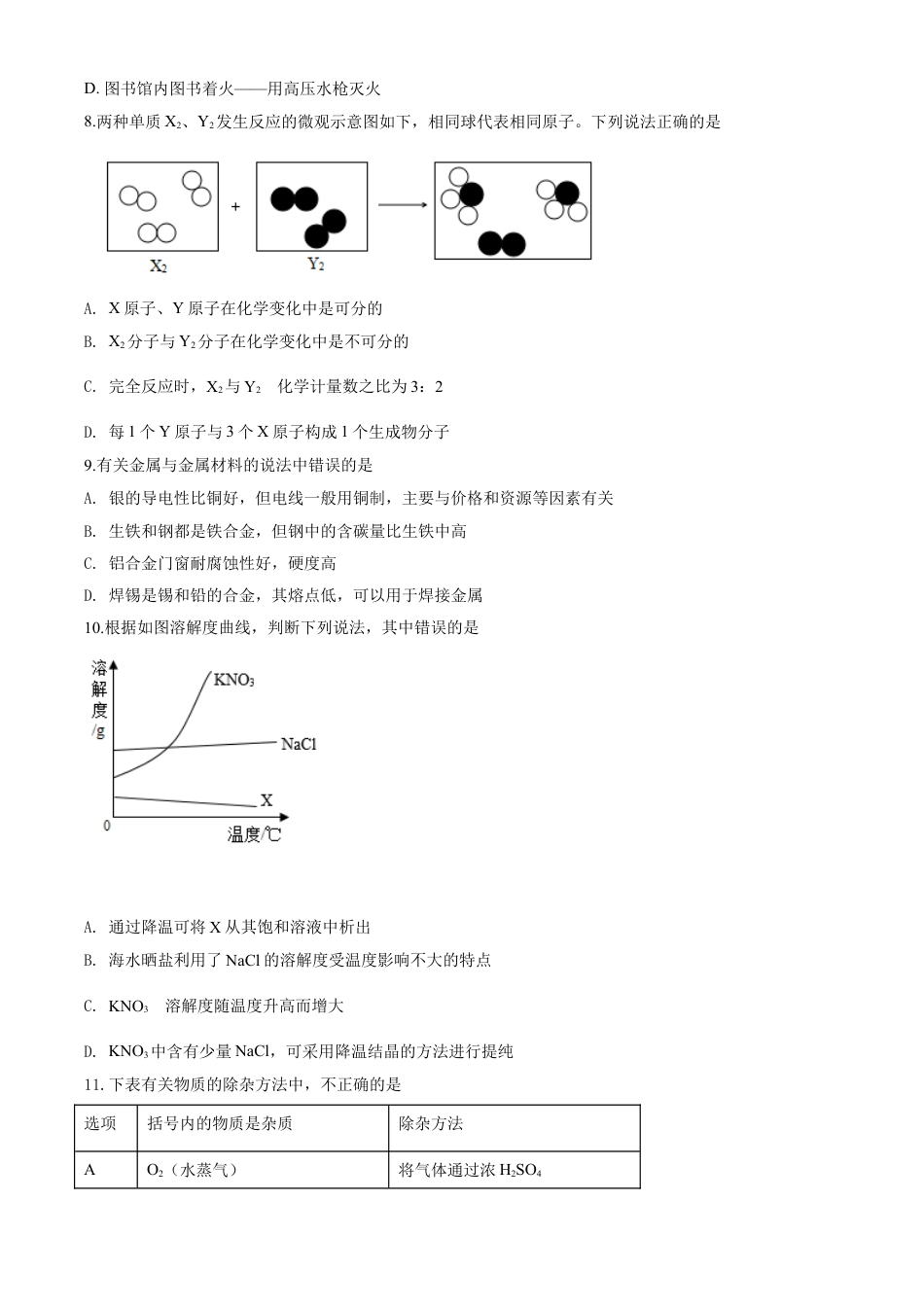 kaoda.com：湖北省天门、仙桃、潜江、江汉油田2020年中考化学试题（原卷版）kaoda.com.doc_第2页