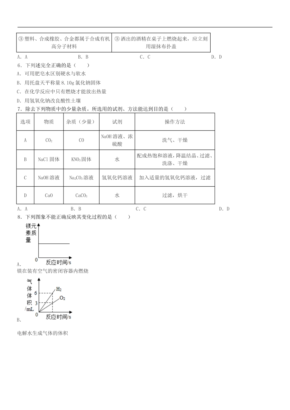 黑龙江省大庆市2019年中考化学真题试题kaoda.com.doc_第2页