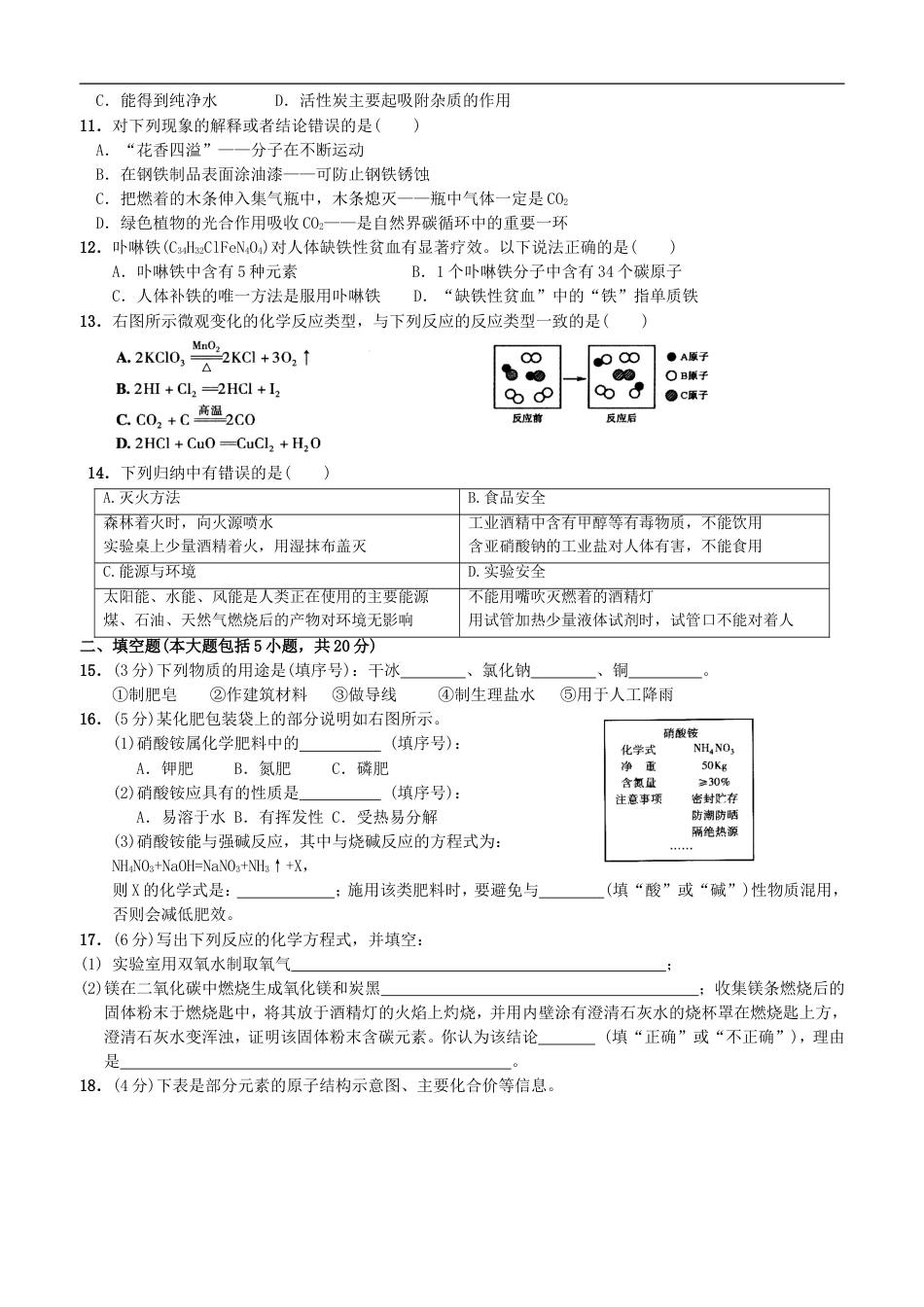 2008年广东省中考化学试题及答案kaoda.com.doc_第2页