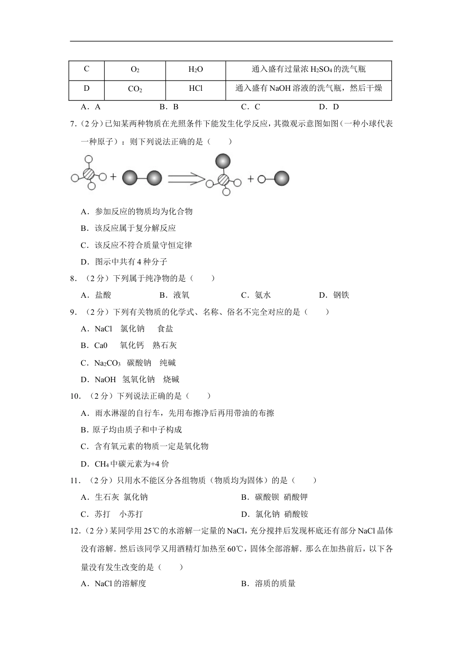 2012年四川省眉山市中考化学试卷（含解析版）kaoda.com.doc_第2页