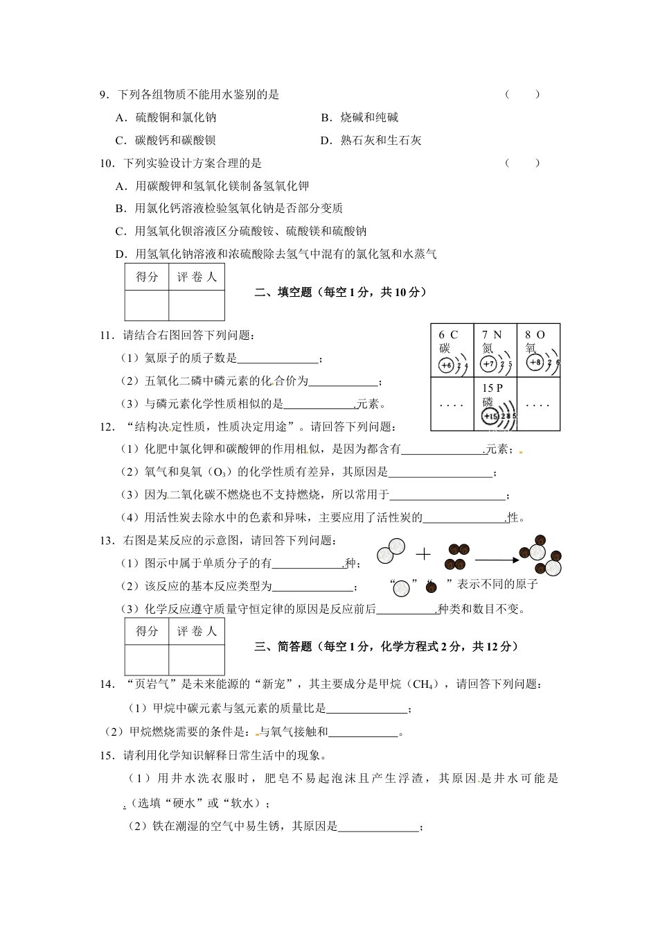 2013年吉林省中考化学试题及答案kaoda.com.doc_第2页