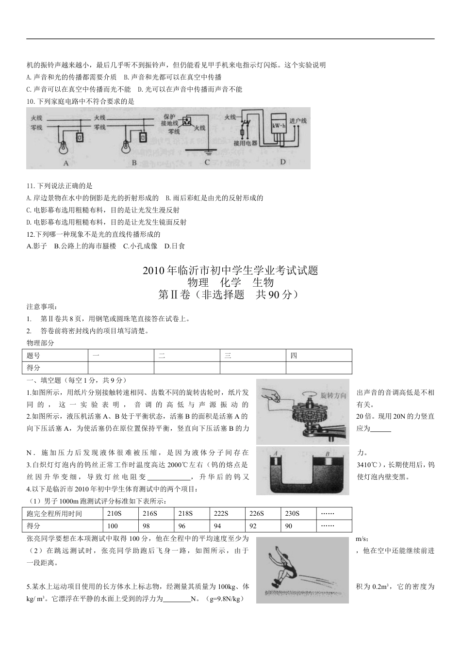 2010年山东临沂中考物理试题及答案kaoda.com.doc_第2页