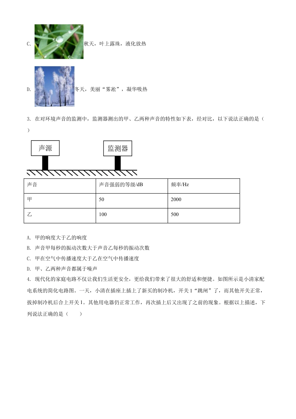 kaoda.com：2020年内蒙古呼和浩特市中考物理试题（原卷版）kaoda.com.doc_第2页