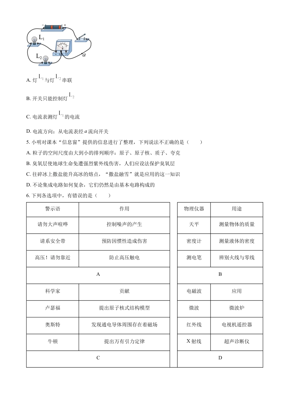 kaoda.com：2023年山东省济宁市中考物理试题（原卷版）kaoda.com.docx_第2页