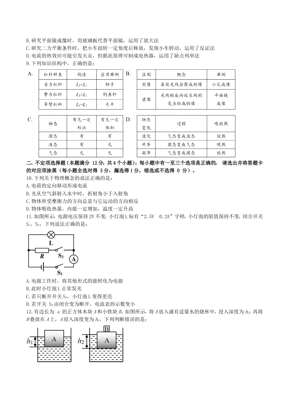 山东省青岛市2017年中考物理真题试题（含扫描答案）kaoda.com.DOC_第2页