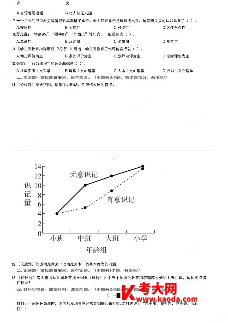 2023年上半年教师资格证考试《保教知识与能力》（幼儿园）题kaoda.comkaoda.comkaoda.comkaoda.comkaoda.comkaoda.com.docx_第2页