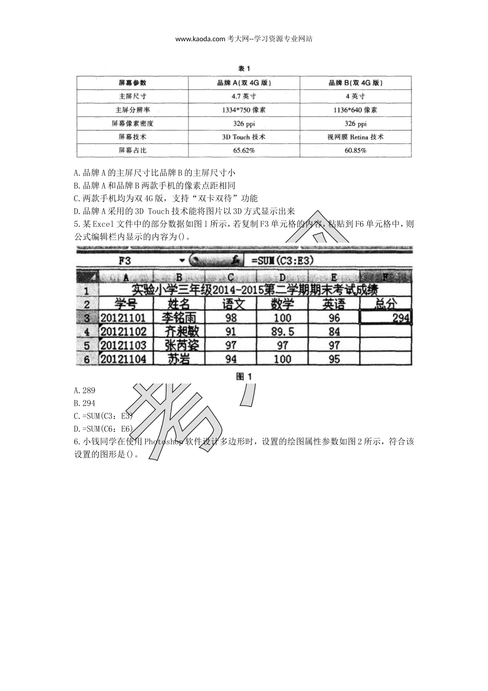 考大网_2016上半年山东教师资格初中信息技术学科知识与教学能力真题及答案kaoda.com.doc_第2页