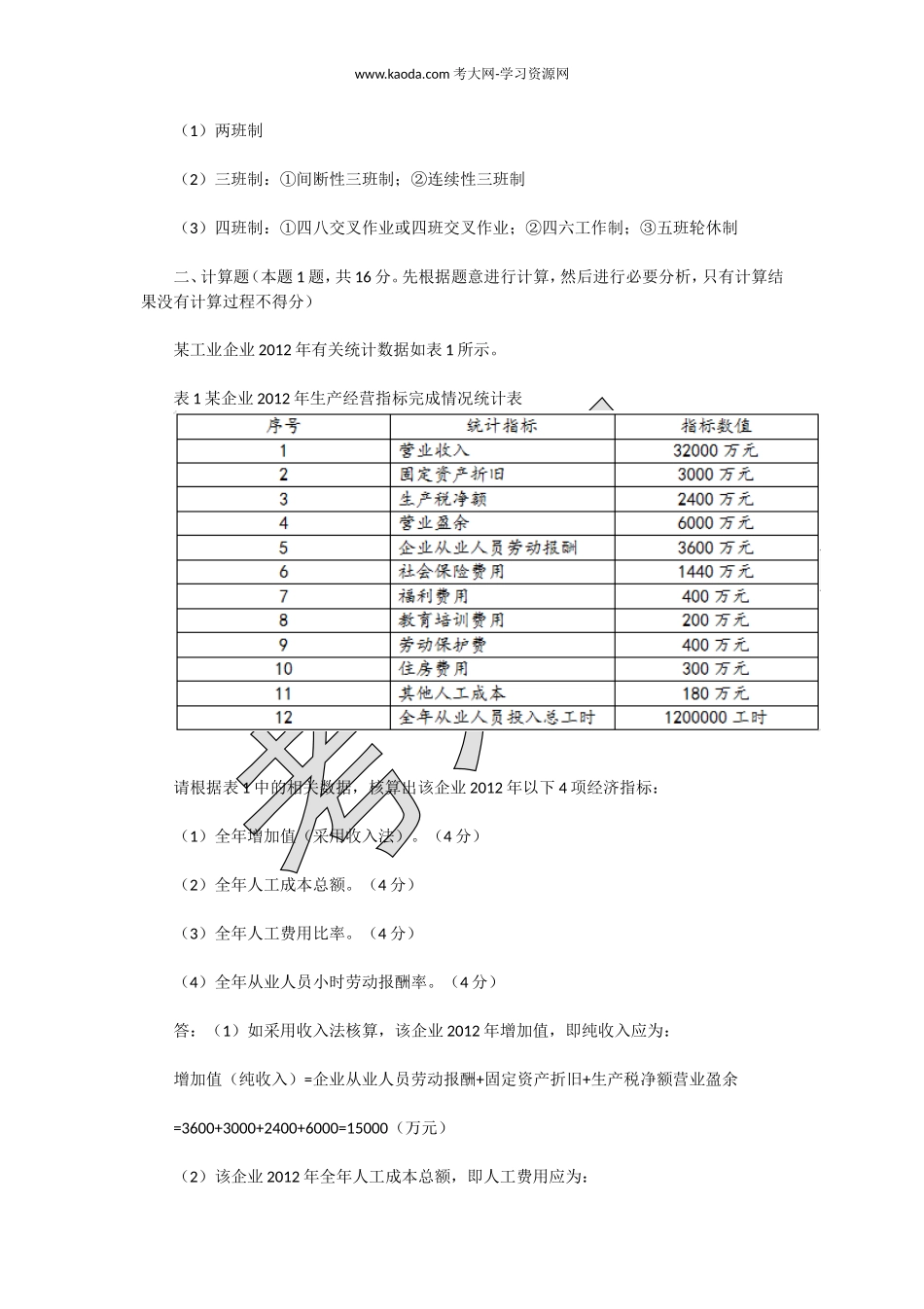 考大网_2013下半年人力资源管理师三级专业能力真题及答案kaoda.com.doc_第2页