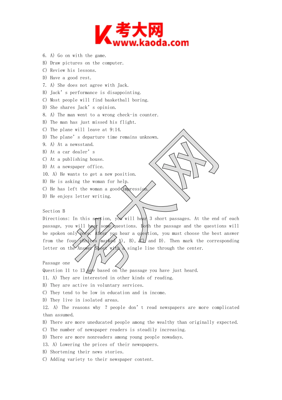 考大网_2002年6月英语四级真题及答案kaoda.com.doc_第2页