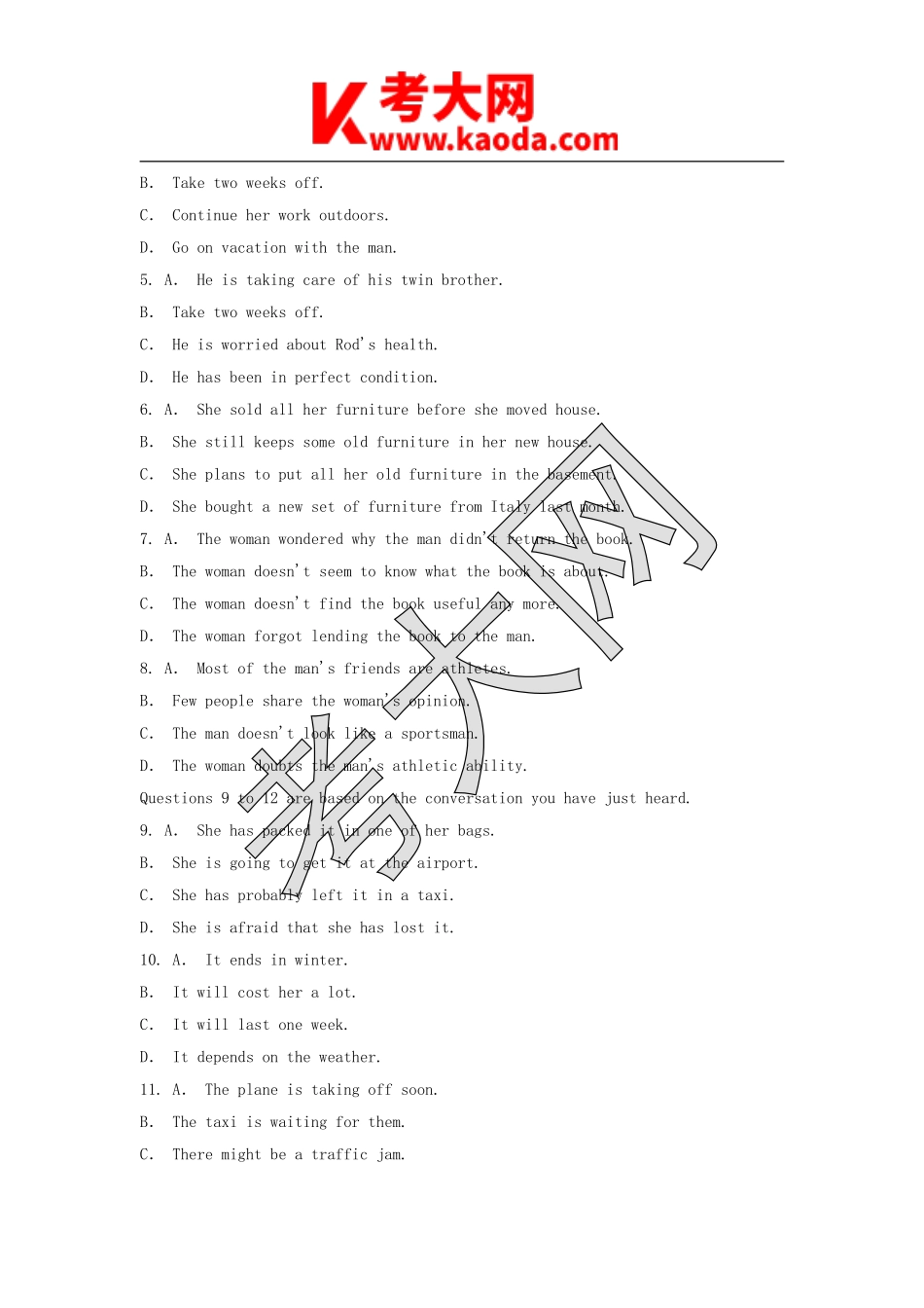 考大网_2014年12月英语四级真题及答案第二套kaoda.com.doc_第2页