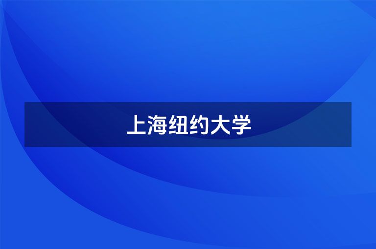上海纽约大学