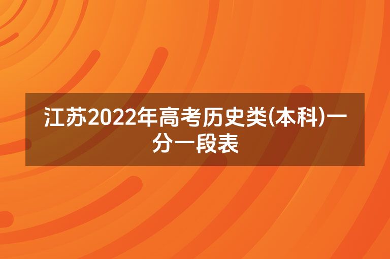 江苏2022年高考历史类(本科)一分一段表